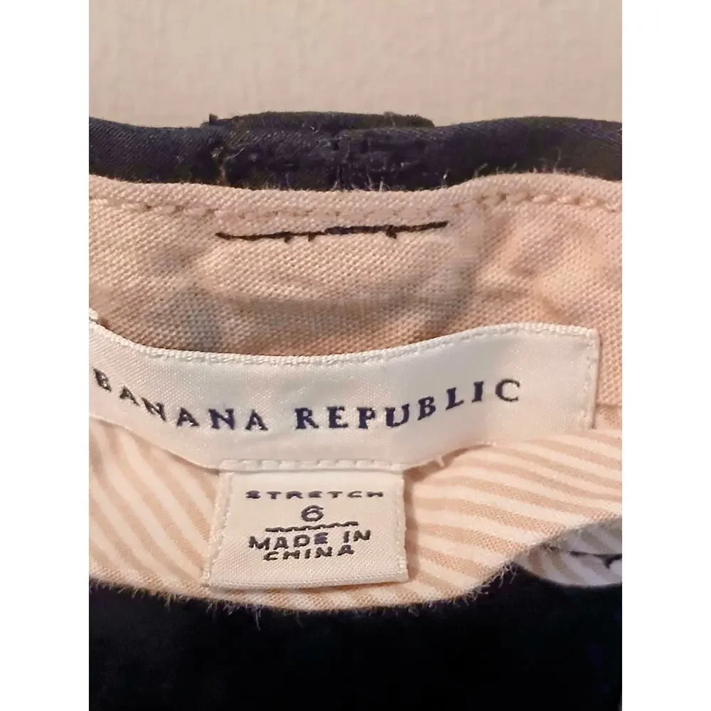Banana Republic Black Chino Stretch Casual Mid Length Shorts Women's Size 6